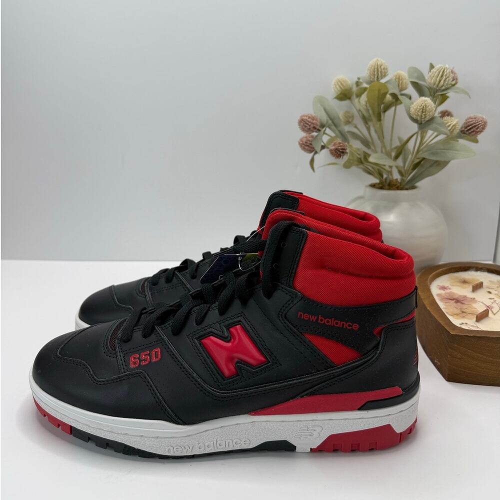 New Balance 650R High Top Sneaker Black/Red BB650RBR Men's 10.5D Tried On